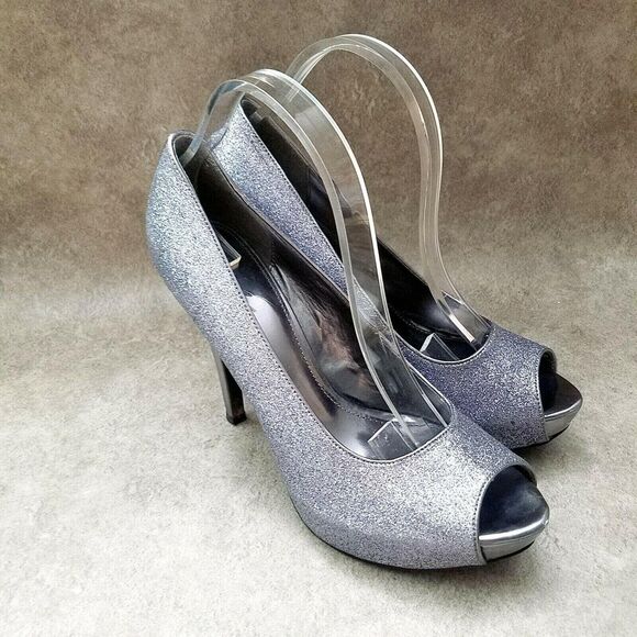 Jacqueline Ferrar Womens Sz 10 M Purple Slip On Peep Toe 5" Heels Pumps Platform - Picture 10 of 10